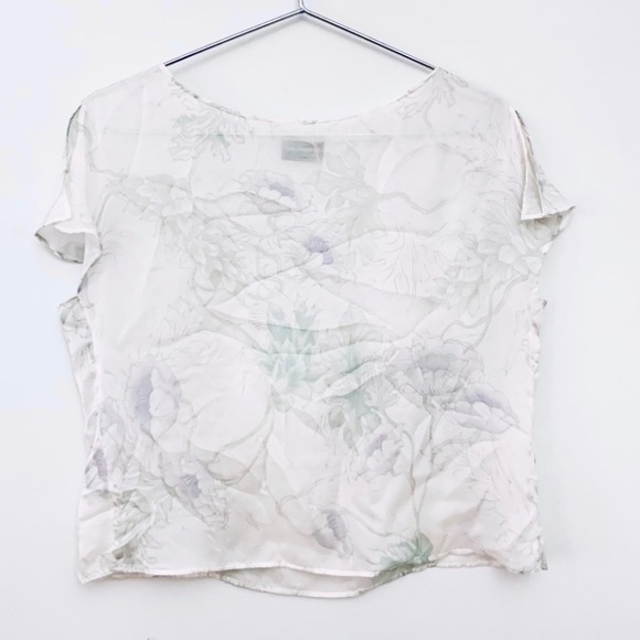 GIORIO ARMANI Cream Silk Cropped Blouse, Short Sleeve - Picture 1 of 4